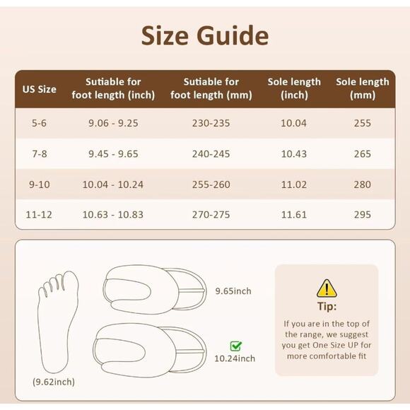 ZriEy Women's Suede Comfy Slippers: Memory Foam, Fluffy, Non-Slip, SZ 9-10 - Picture 4 of 5